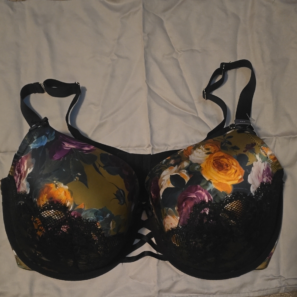 Cacique Multicolor Floral Lace Bra